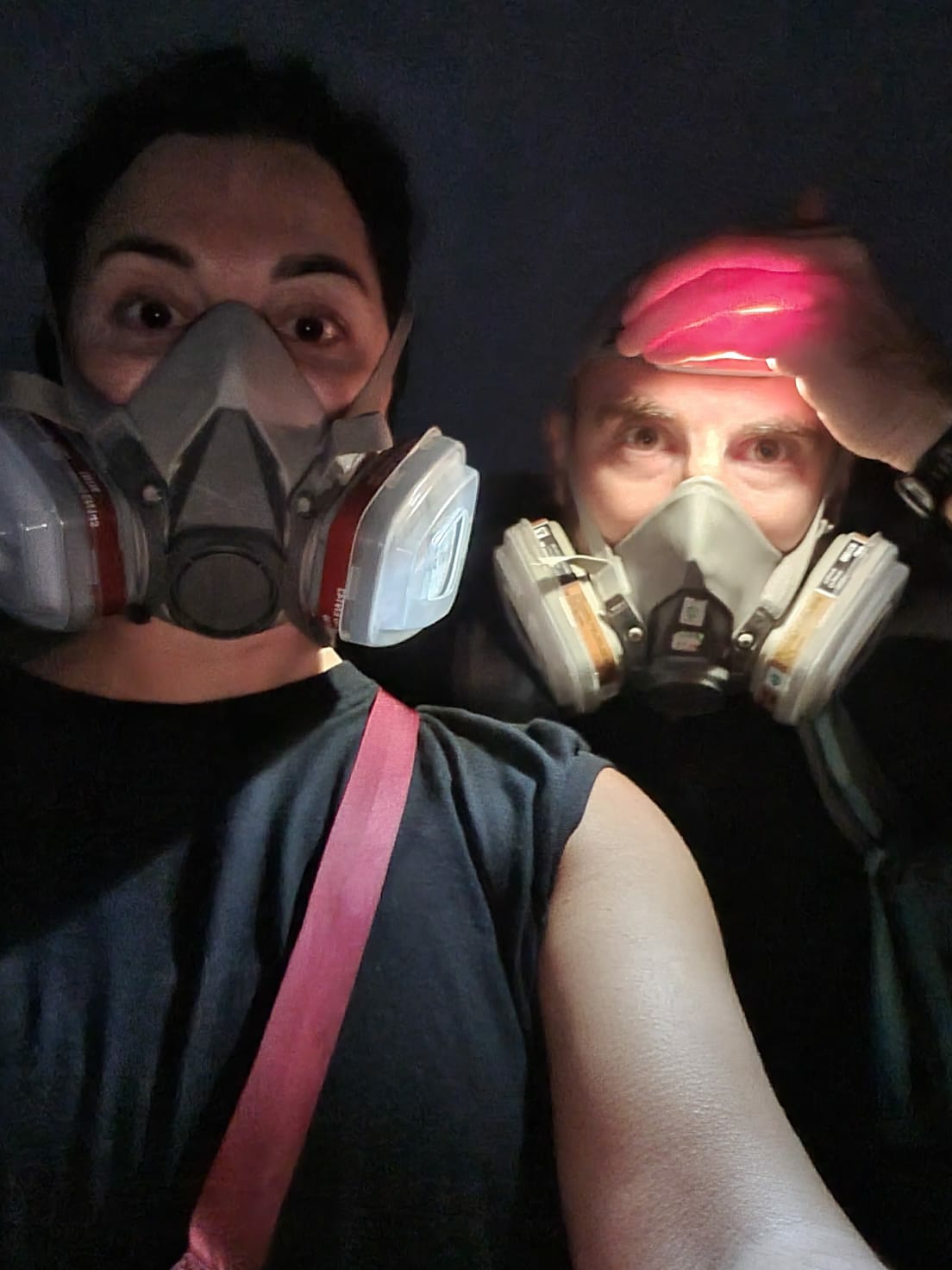 Gas mask on Ijen 